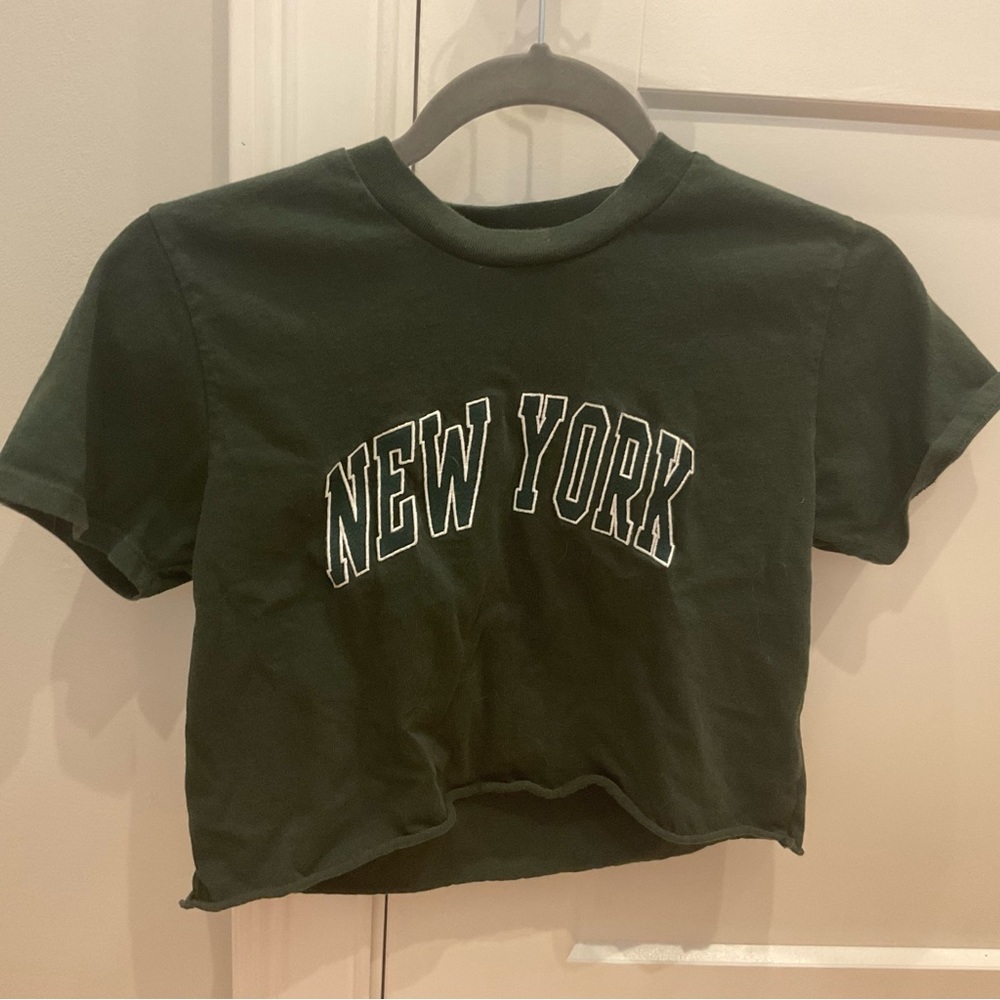 Brandy Melville New York T-Shirt Green One Size